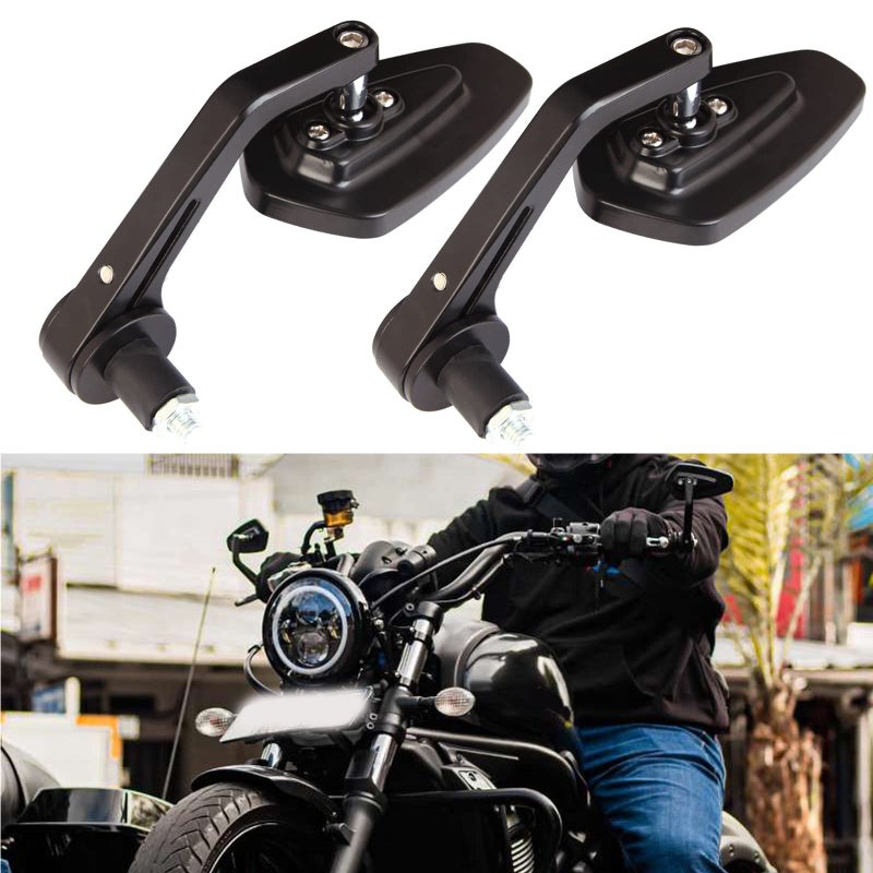 MISS MOLY Universal Black Motorcycle Mirrors Bar End Side Mirror Compatible with Honda Scooter Suzuki Yamaha Kawasaki Victory Harley Davidsonâ€¦ - Image 5